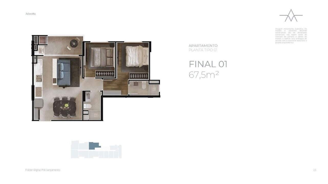 Apartamento de 2 quartos, 68m² no bairro Praia Brava, em Itajaí | Eu Corretor
