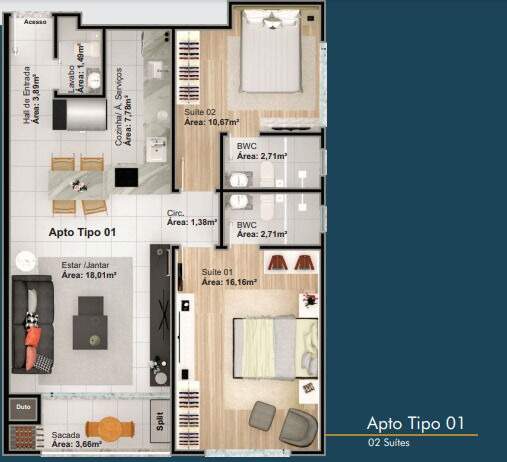 Apartamento de 2 quartos, 80m² no bairro Centro, em Balneário Camboriú | Eu Corretor
