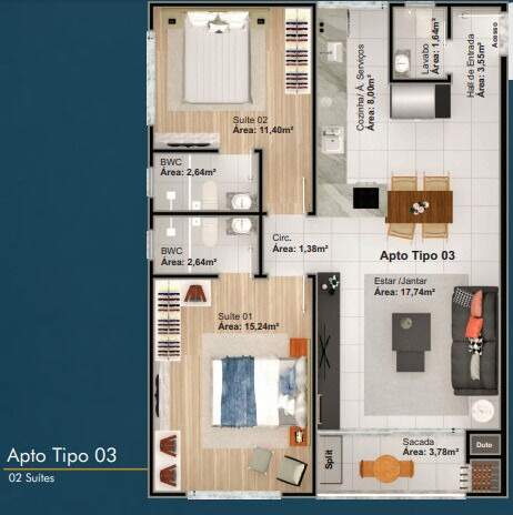 Apartamento de 2 quartos, 90m² no bairro Centro, em Balneário Camboriú | Eu Corretor