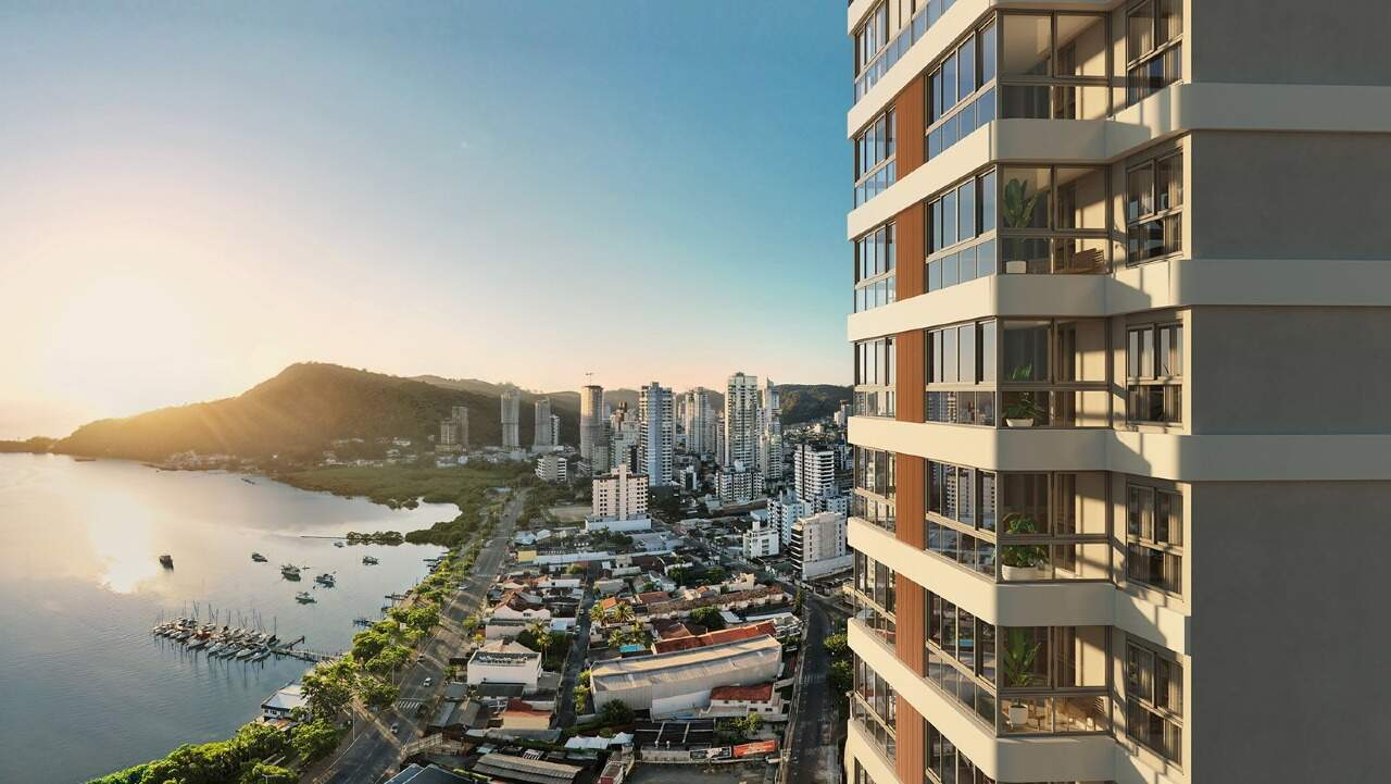 Cobertura à venda no Fazenda: Torre do Altimare com a Beira-rio de Itajaí ao fundo (imagem ilustrativa)