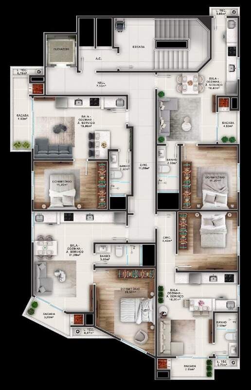 Apartamento de 1 quarto, 44m² no bairro Fazenda, em Itajaí | Eu Corretor