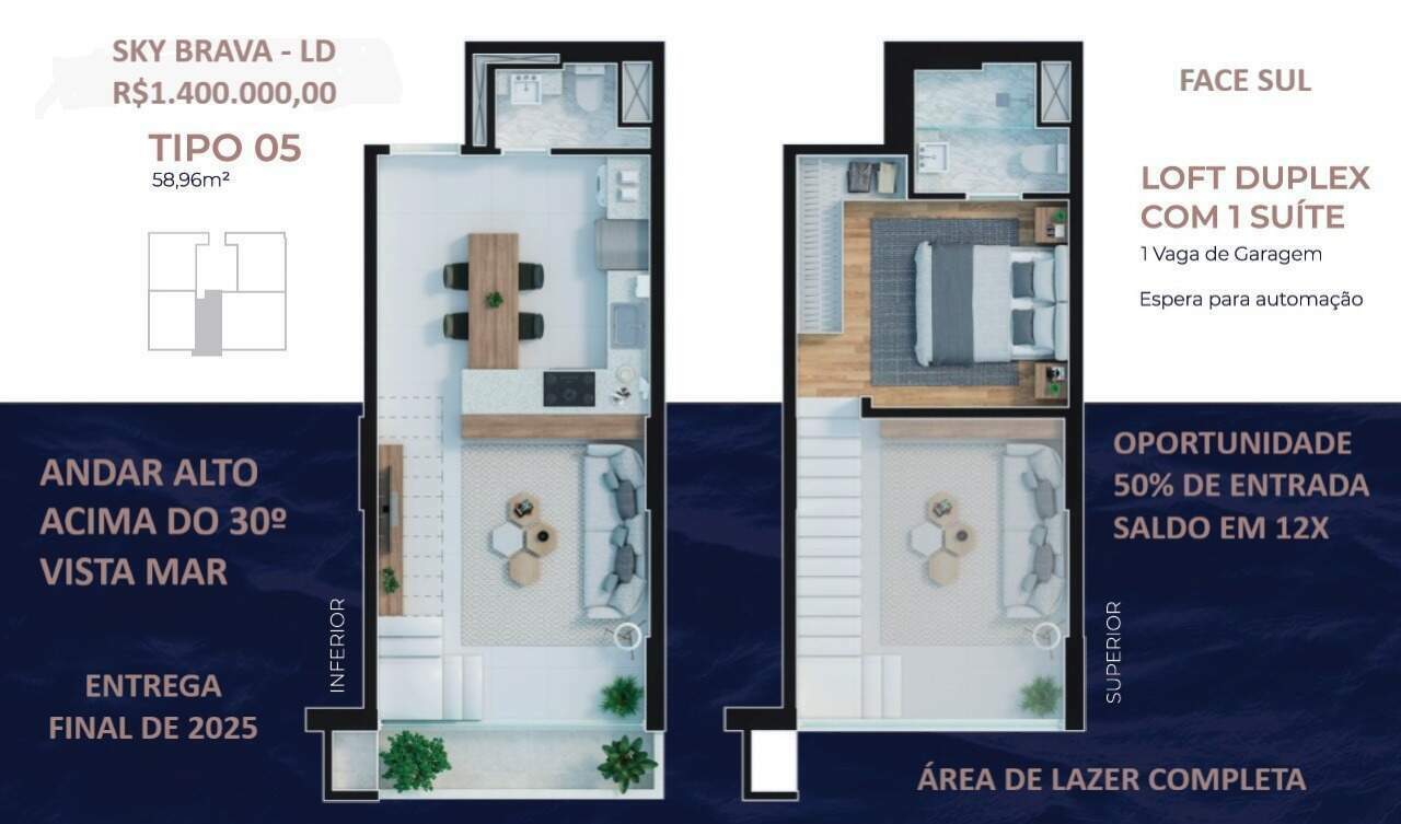 Apartamento de 1 quarto, 59m² no bairro Praia Brava, em Itajaí | Eu Corretor
