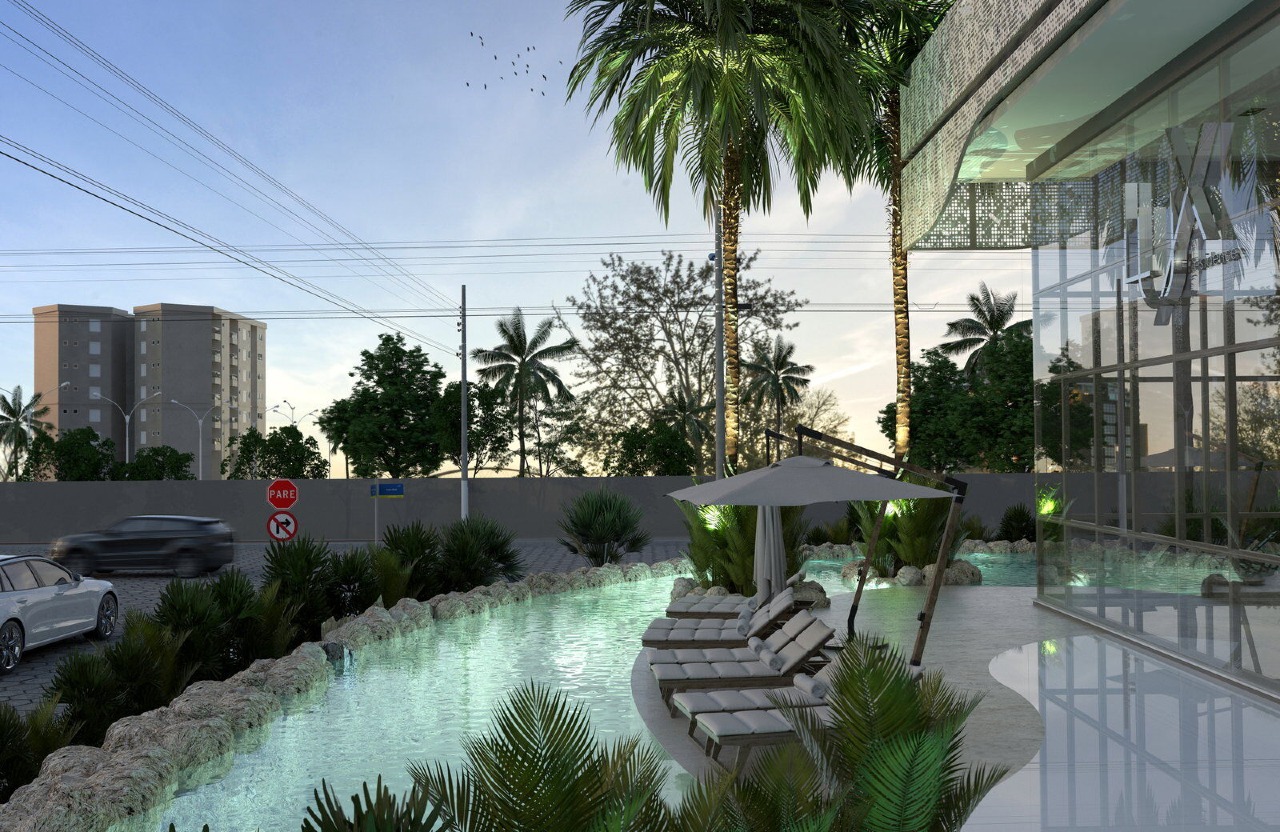 Apartamento à venda no Praia Brava: Piscina com deck e espreguiçadeiras (imagem ilustrativa)