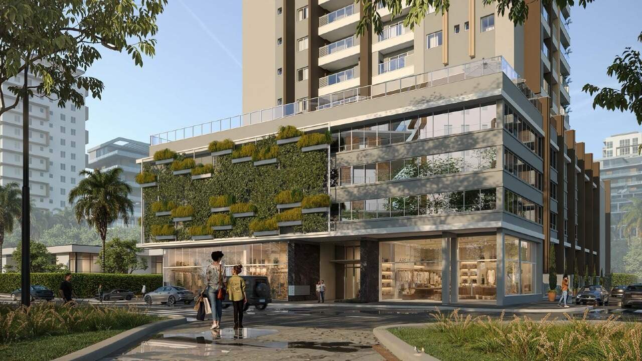 Apartamento à venda no Fazenda: Térreo do MoMA Residence com salas comerciais e jardim vertical (imagem ilustrativa)
