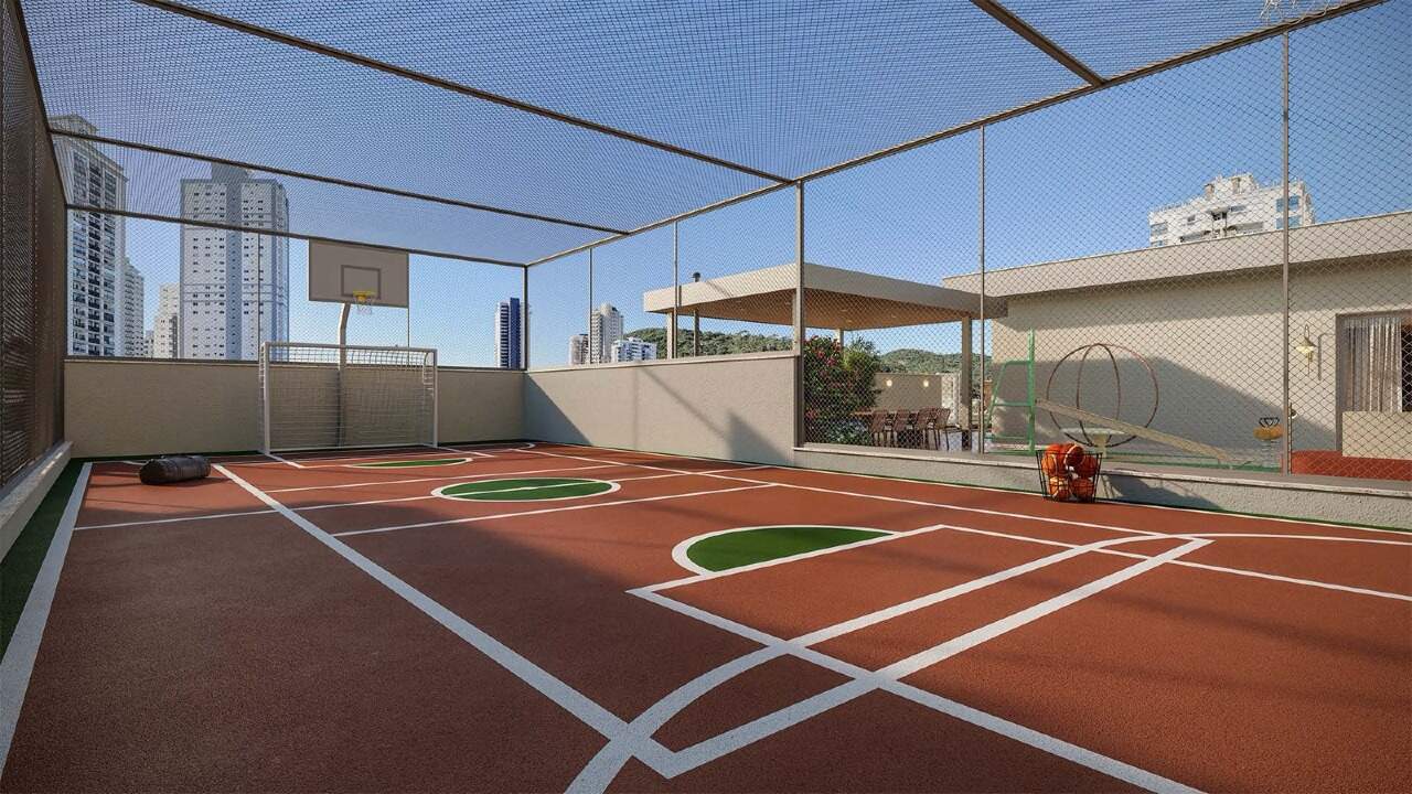 Apartamento à venda no Fazenda: Quadra poliesportiva cercada no lazer do 6º pavimento (imagem ilustrativa)