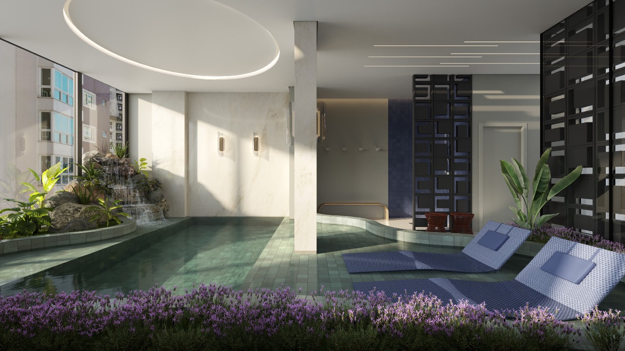 Apartamento à venda no Centro: Piscina adulto aquecida e coberta do NF Reference (imagem ilustrativa)