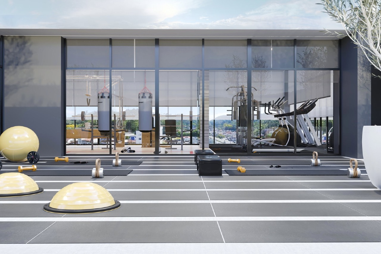 Apartamento à venda no Fazendinha: Academia externa no rooftop do Metropolitan (imagem ilustrativa)