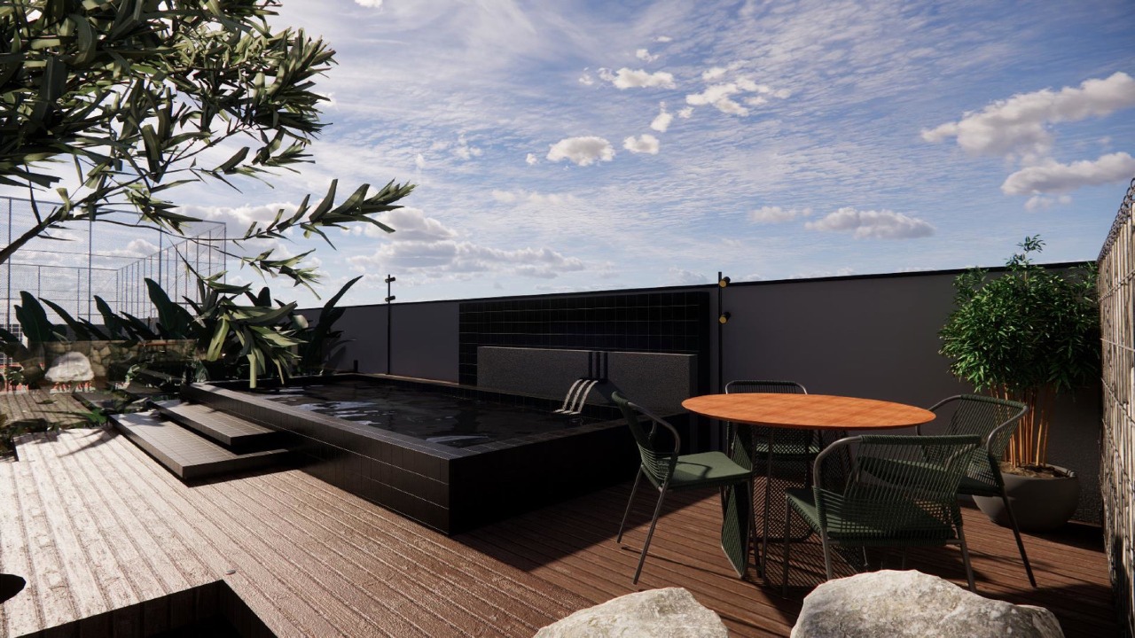 Apartamento à venda no Centro: Piscina privativa de uso exclusivo do salão Cabernet Franc (imagem ilustrativa)