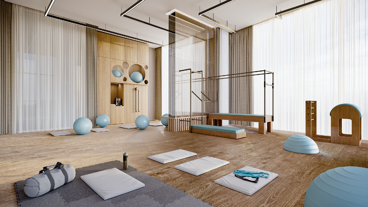 Apartamento diferenciado à venda no Centro: Estúdio de pilates com aparelhos (imagem ilustrativa)