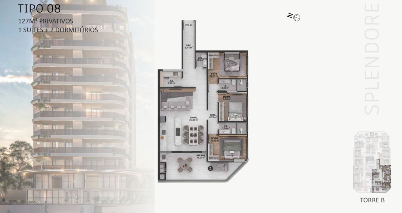 Apartamento à venda no Praia Brava: 