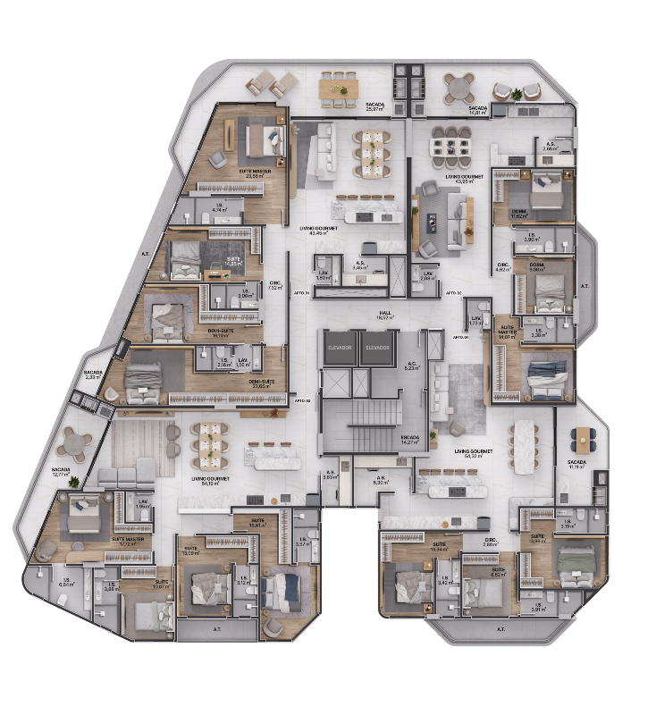 Apartamento à venda no Praia Brava: 