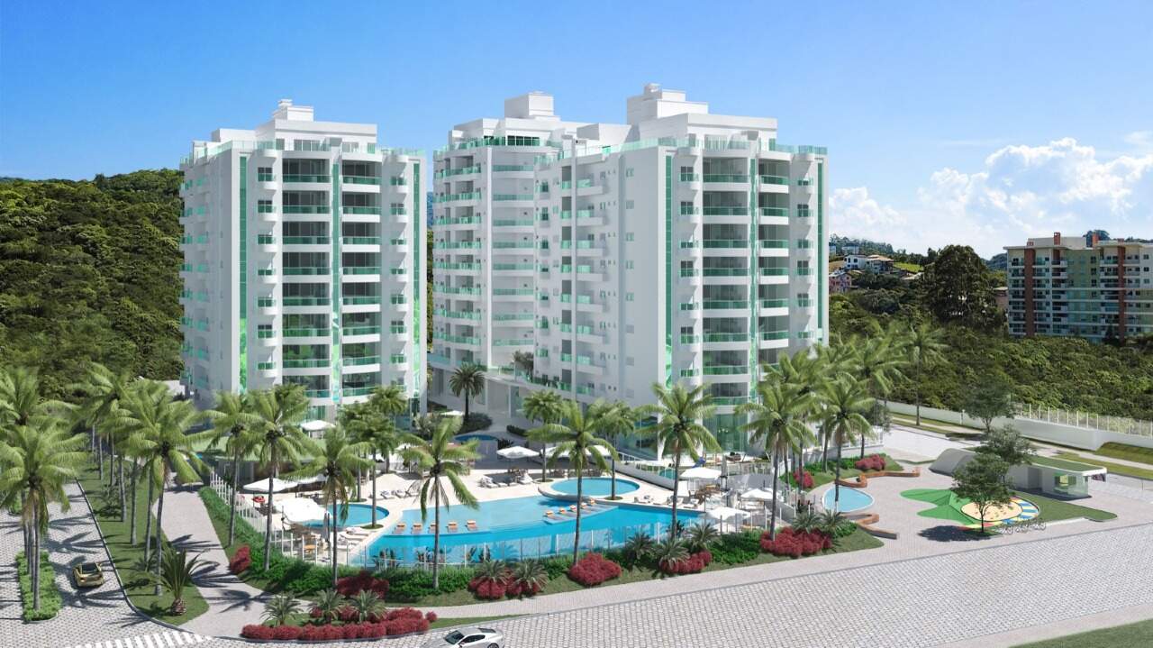 Apartamento à venda no Praia Brava: Torres do Reserva Figueira com o lazer em primeiro plano (imagem ilustrativa)