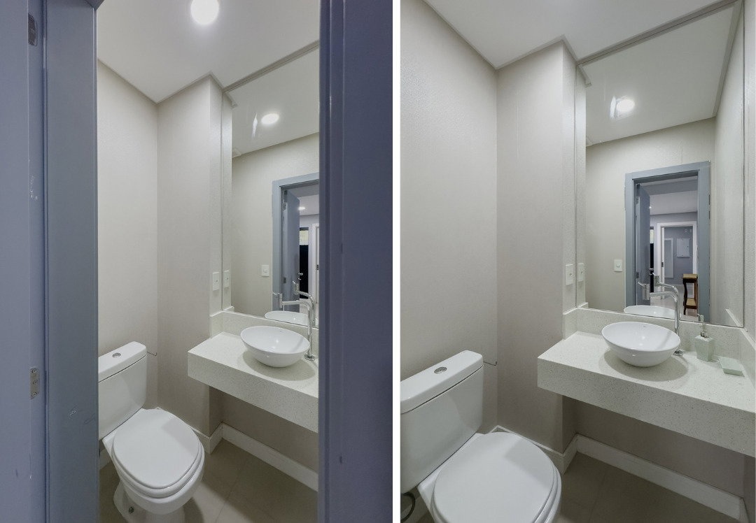 Apartamento à venda no Pioneiros: Lavabo com cuba de apoio