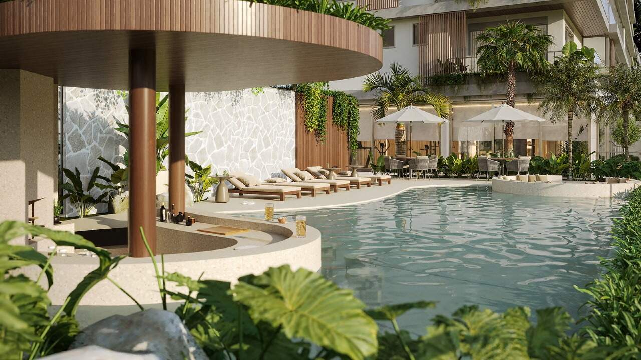 Apartamento à venda no Praia Brava: Bar molhado da piscina do Brava Concetto (imagem ilustrativa)