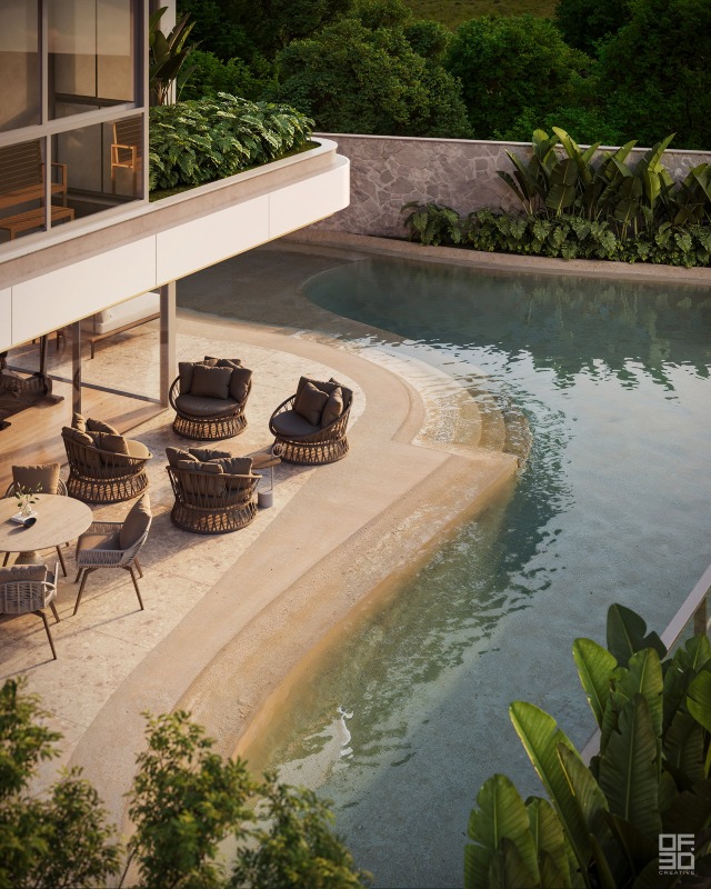 Apartamento à venda no Fazenda: Piscina externa do Altimare vista do alto (imagem ilustrativa)