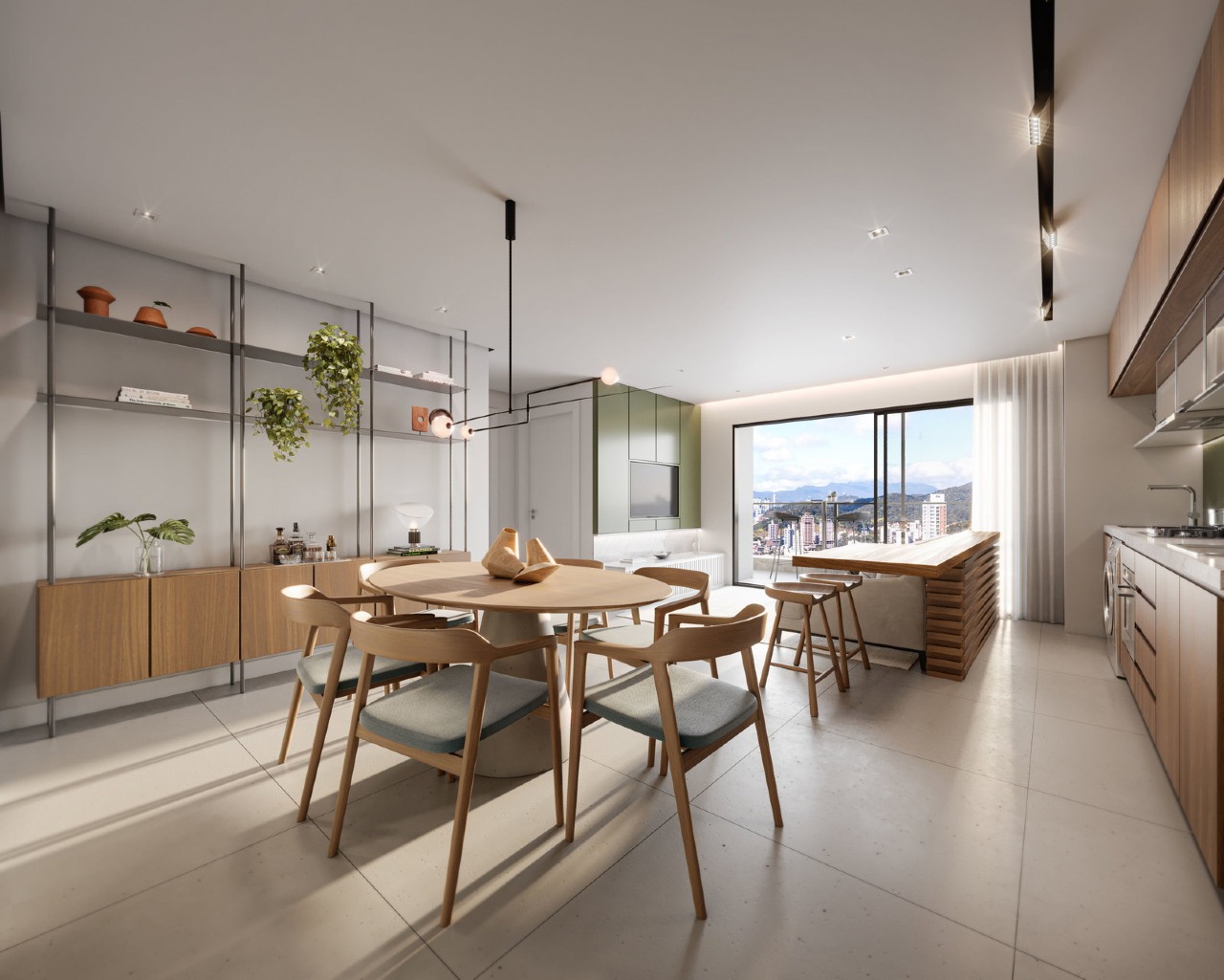 Apartamento à venda no Praia Brava: Cozinha e mesa de jantar (imagem ilustrativa)