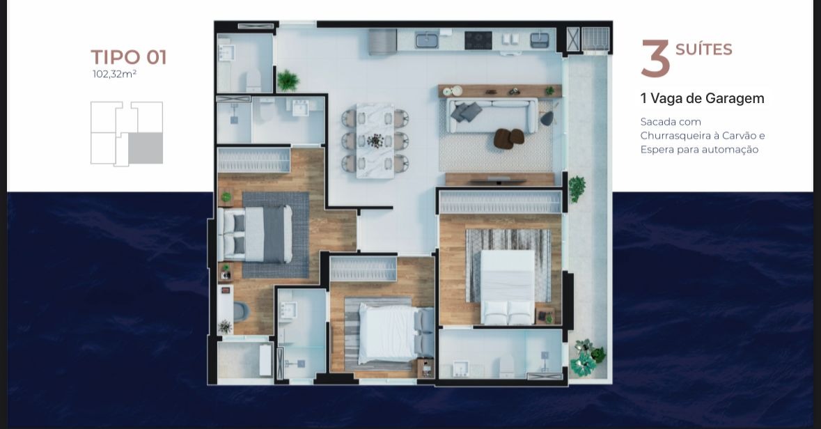 Apartamento à venda no Praia Brava: 