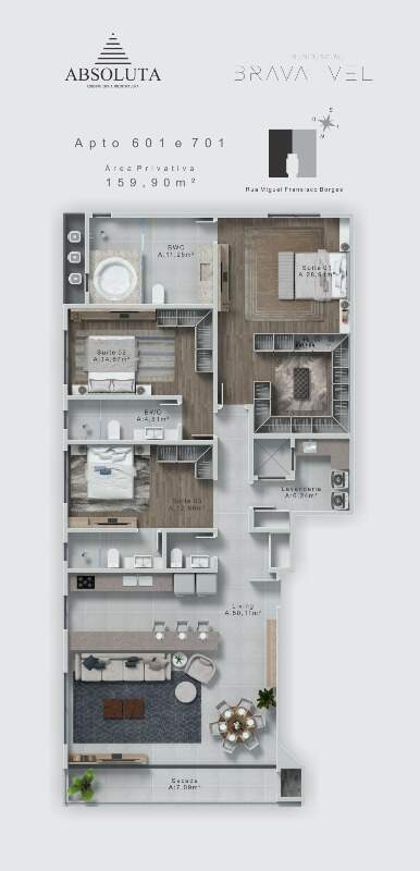 Apartamento diferenciado à venda no Praia Brava: 