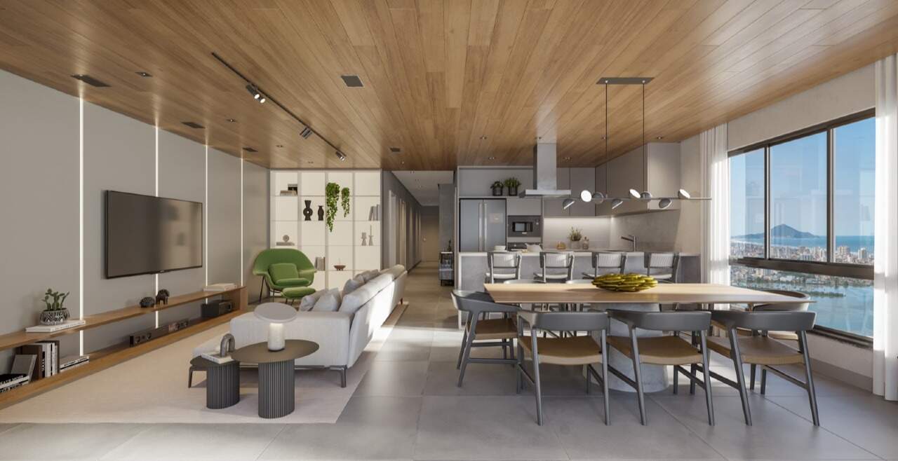 Apartamento diferenciado à venda no Fazenda: Living integrado do apartamento tipo (imagem ilustrativa)