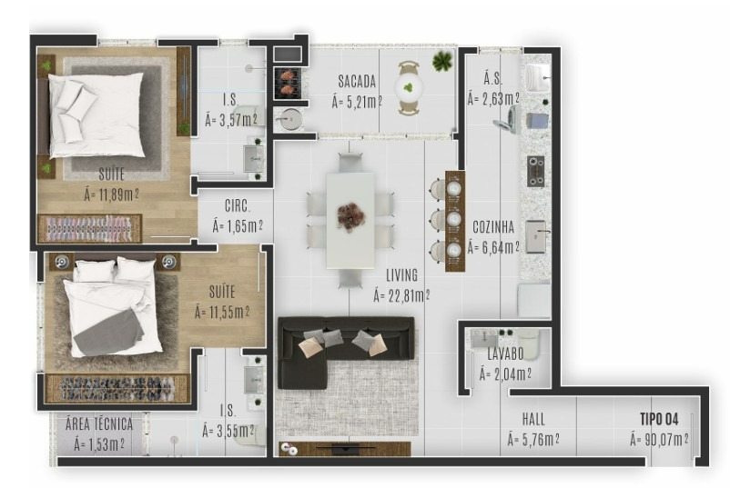 Apartamento à venda no Praia Brava: 