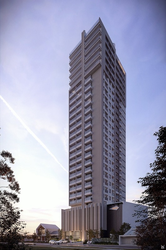 Apartamento à venda no Fazenda: A torre inteira ao entardecer, no bairro Fazenda (imagem ilustrativa)