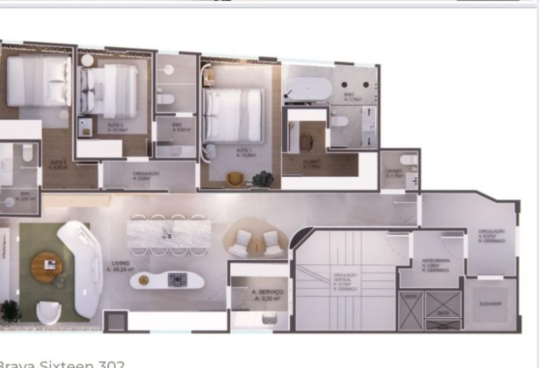 Apartamento diferenciado à venda no Praia Brava: 