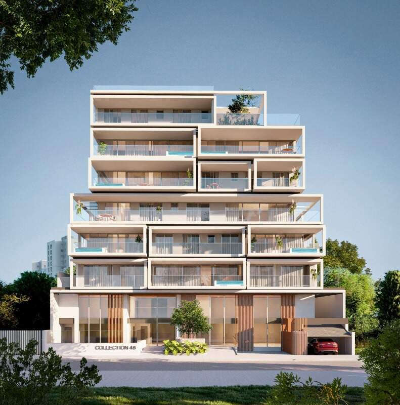 Apartamento à venda no Praia Brava: Fachada do Brava Collection vista da Rua Conselheiro Júlio Kumm (imagem ilustrativa)