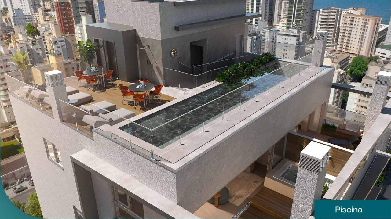 Cobertura à venda no Centro: Rooftop com piscina visto do alto (imagem ilustrativa)