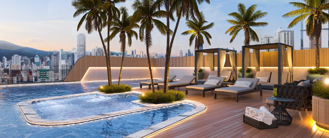 Cobertura à venda no Centro: Piscina com deck (imagem ilustrativa)