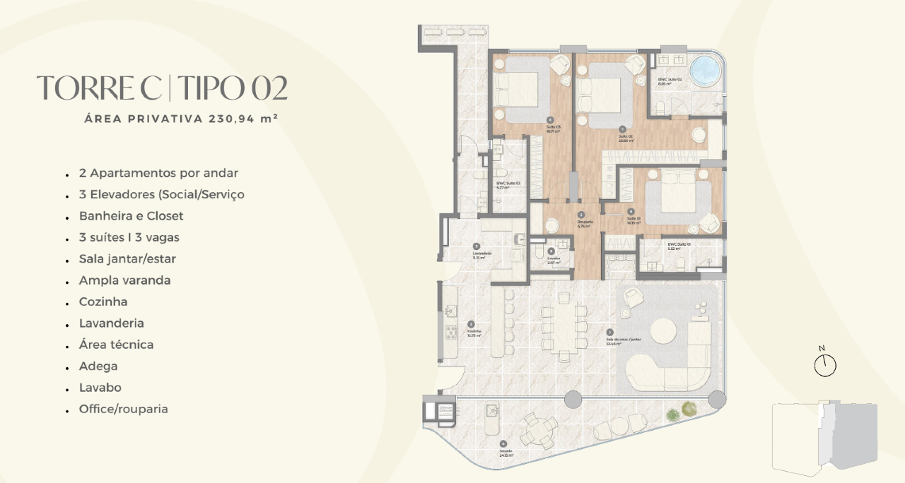 Apartamento à venda no Praia Brava: 