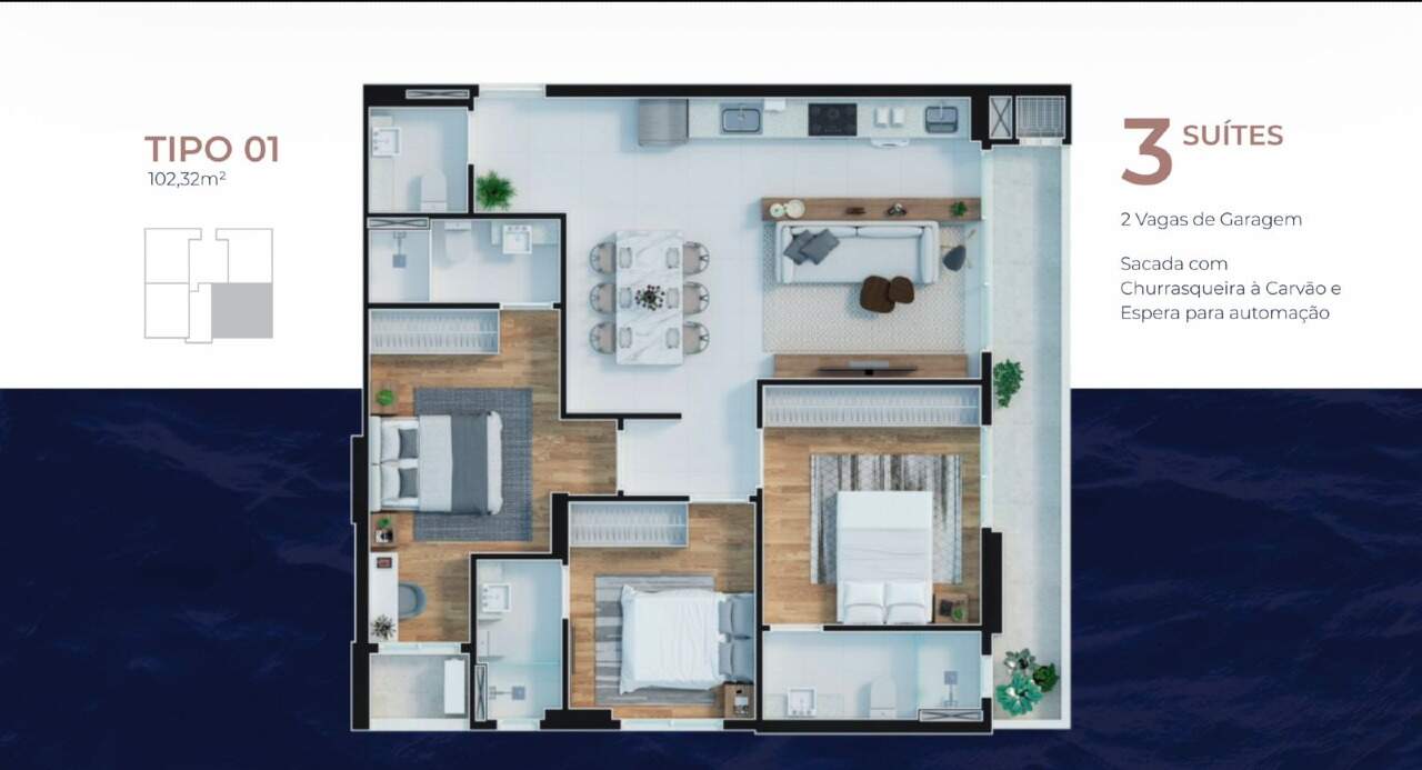 Apartamento à venda no Praia Brava: 