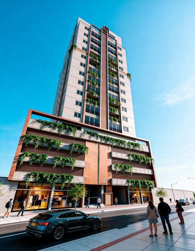 Apartamento à venda no Centro: Fachada do Piazza Ferrara (imagem ilustrativa)