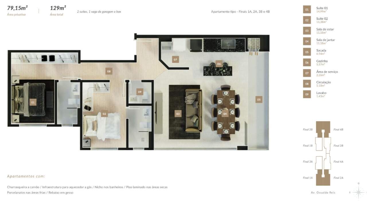 Apartamento à venda no Praia Brava: 