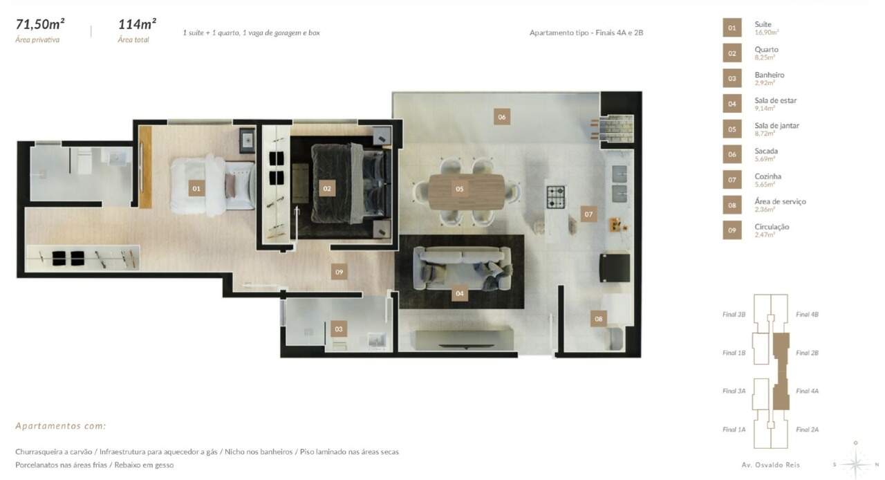 Apartamento à venda no Praia Brava: 