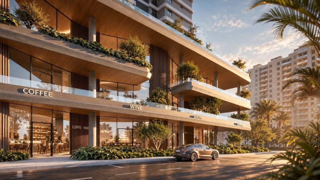 Apartamento à venda no Fazenda: Fachada comercial do Pátio Beira Rio