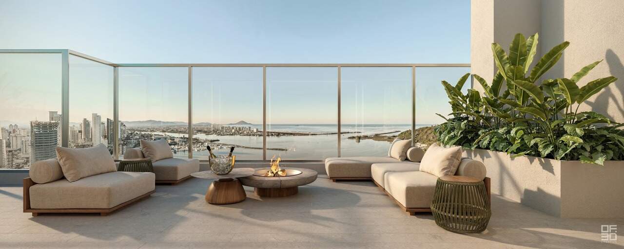 Apartamento à venda no Fazenda: Sacada com vista para o mar (imagem ilustrativa)