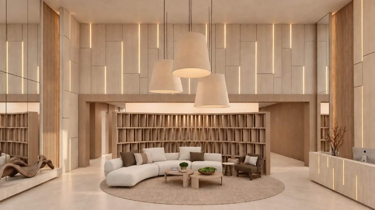 Cobertura à venda no Fazenda: Hall de entrada do Pátio Beira Rio