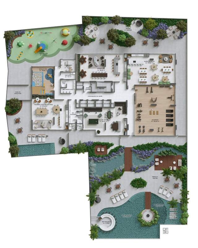 Apartamento à venda no Praia Brava: Planta do pavimento de lazer do Brava Riserva