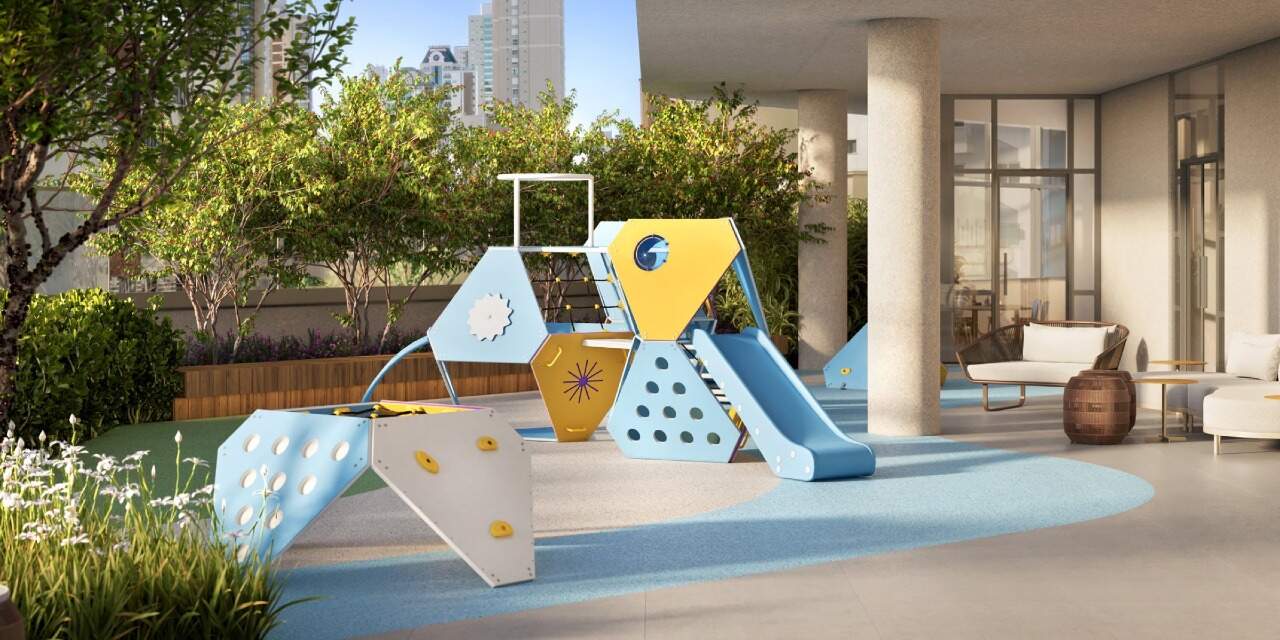 Apartamento diferenciado à venda no Centro: Playground ao ar livre (imagem ilustrativa)