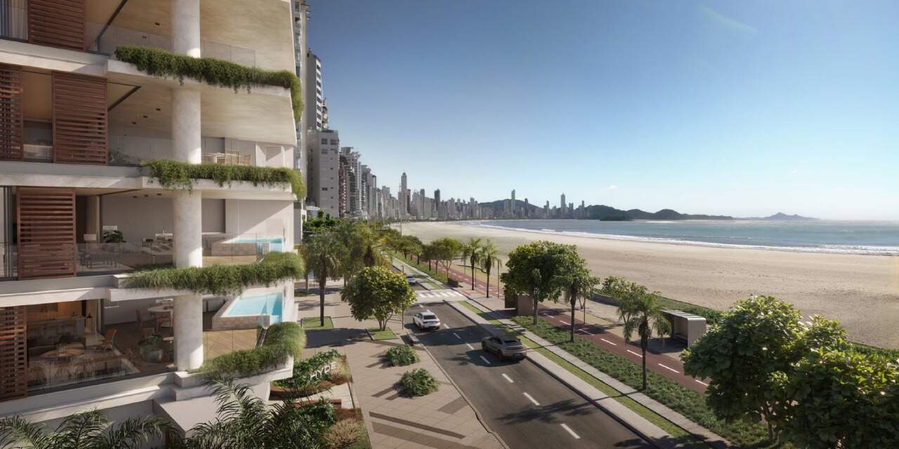 Apartamento à venda no Centro: Beach Houses do Hyde com piscinas de frente para a Avenida Atlântica e a praia (imagem ilustrativa)