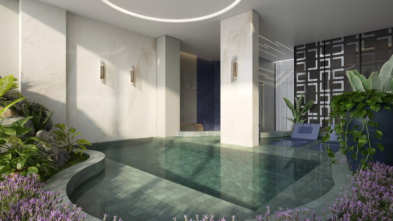 Apartamento diferenciado à venda no Centro: Prainha infantil aquecida ao lado da piscina coberta do NF Reference (imagem ilustrativa)
