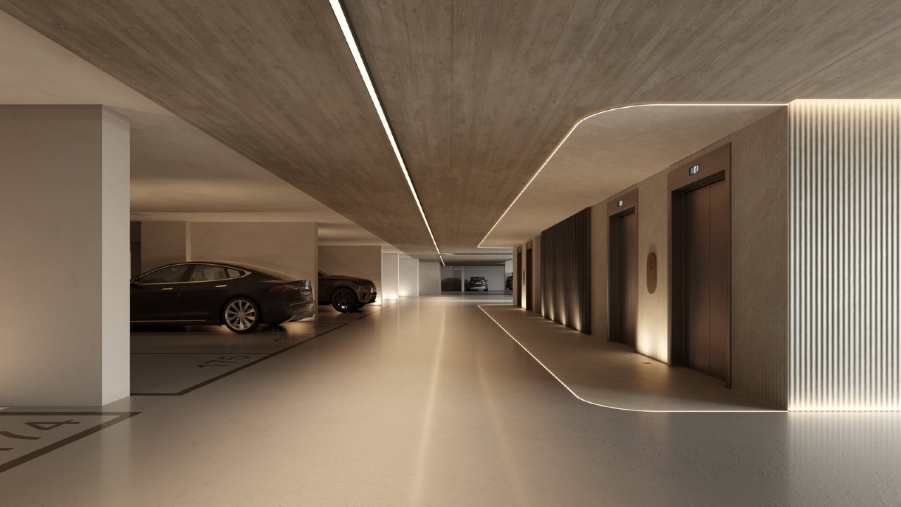 Apartamento à venda no Praia Brava: Garagem com acesso aos elevadores (imagem ilustrativa)