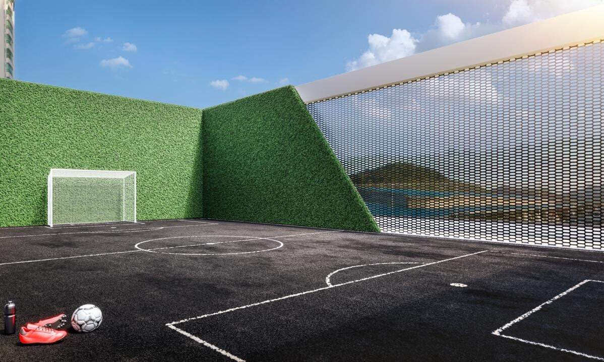 Apartamento à venda no Barra Sul: Quadra de futebol society com grama sintética (imagem ilustrativa)
