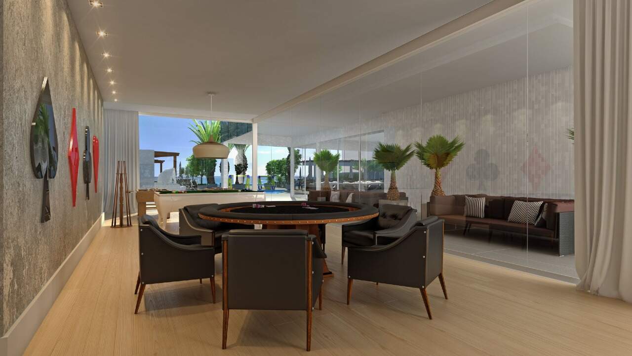 Apartamento à venda no Barra Sul: Sala de jogos com mesa de carteado (imagem ilustrativa)