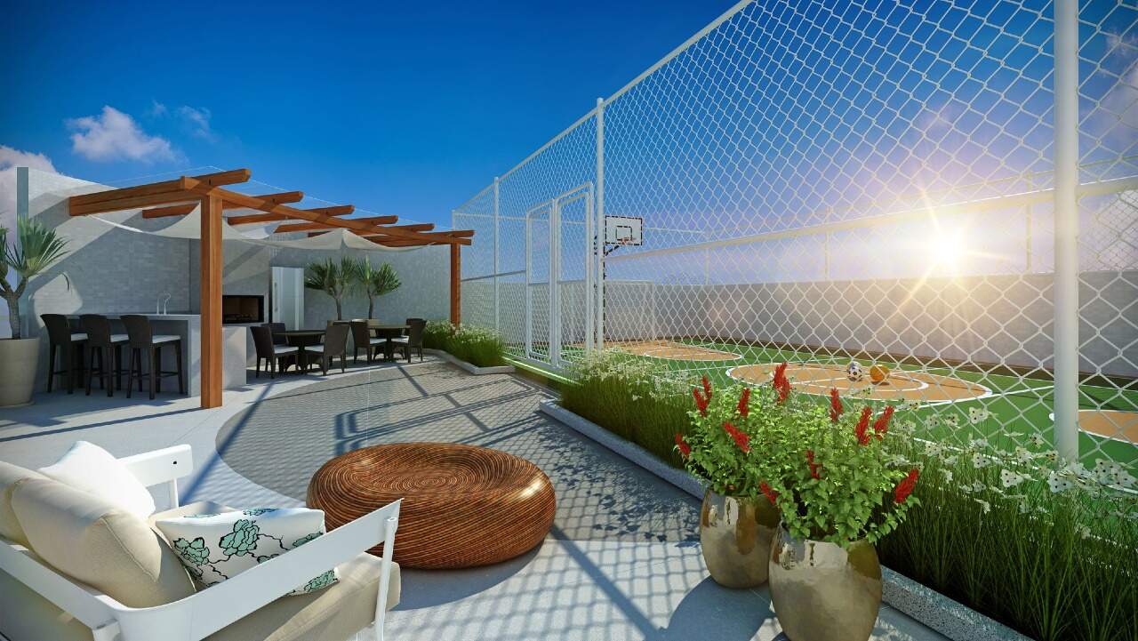 Apartamento à venda no Barra Sul: Quadra e área de lazer ao ar livre no alto da torre (imagem ilustrativa)