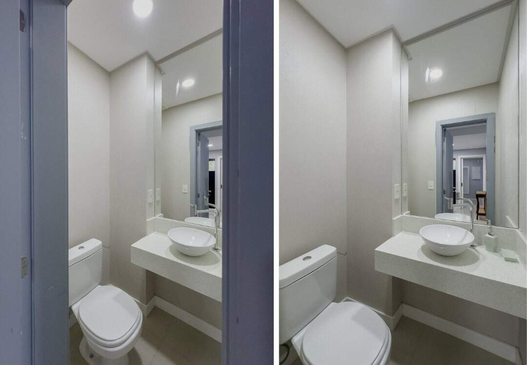 Apartamento à venda no Pioneiros: Lavabo com cuba de apoio