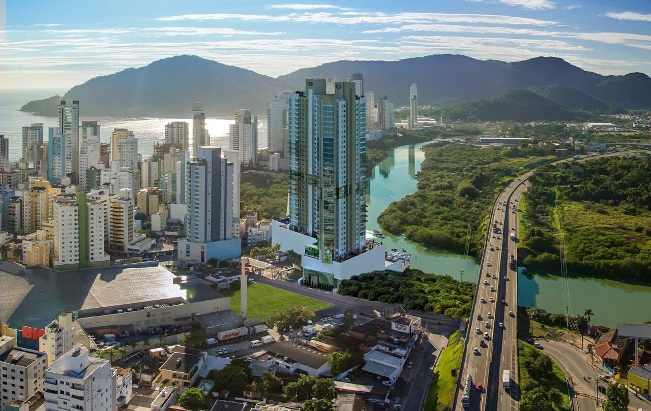 Apartamento à venda no Barra Sul: Torres do Marina Beach Towers na margem do Rio Camboriú, junto à BR-101 (imagem ilustrativa)