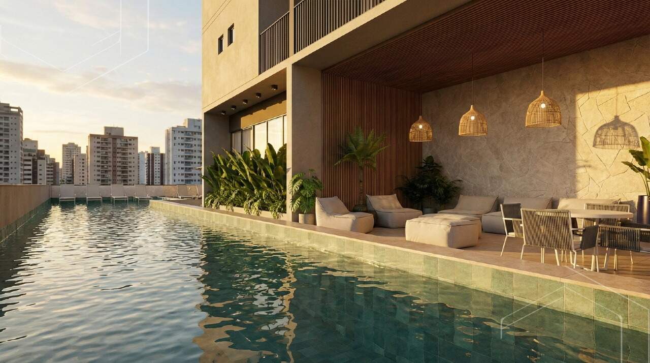 Apartamento à venda no Fazenda: Piscina externa com deck do West Line (imagem ilustrativa)
