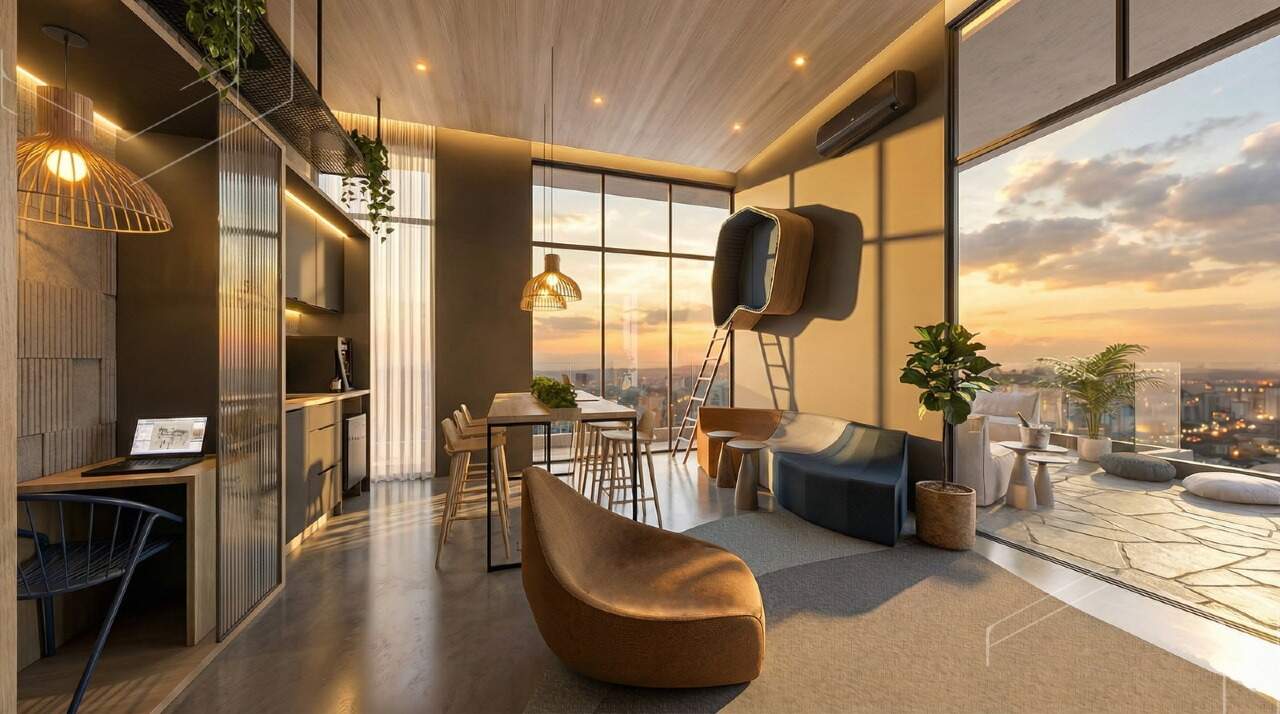 Apartamento à venda no Fazenda: Coworking do rooftop com terraço (imagem ilustrativa)