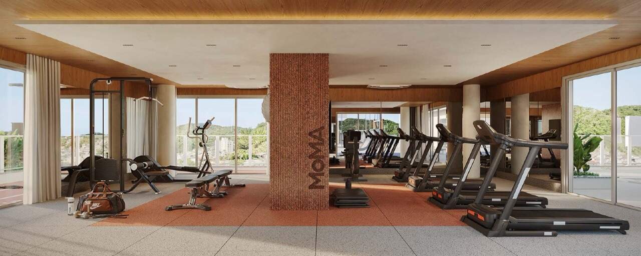 Apartamento à venda no Fazenda: Academia com esteiras e aparelhos no espaço wellness (imagem ilustrativa)